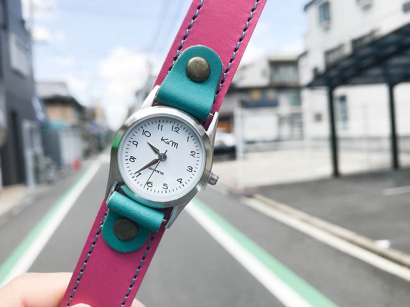 STITCH A watch that you want to wear every day Stitch Run Watch Unisex OK SRW-PBT-TA - Women's Watches - Genuine Leather Pink