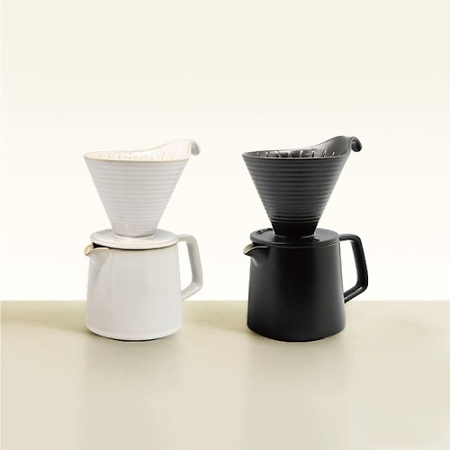 陸寶 LOHAS 【陸寶LOHAS】悠享咖啡滴濾套組 滴濾+咖啡壺 黑白雙色選擇