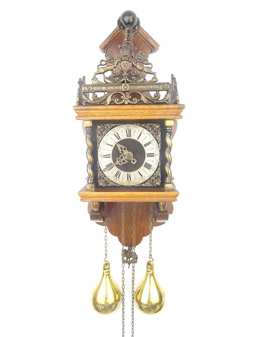 Dutchantique4you Zaanse Dutch Wall Clock Vintage Antique 8 day (Warmink WUBA Junghans Era)