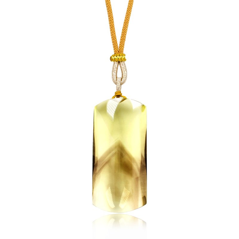 黃水晶 頂級冰種金字塔黃水晶吊墜 66g 黃水晶無事牌吊墜 - 項鍊 - 水晶 黃色