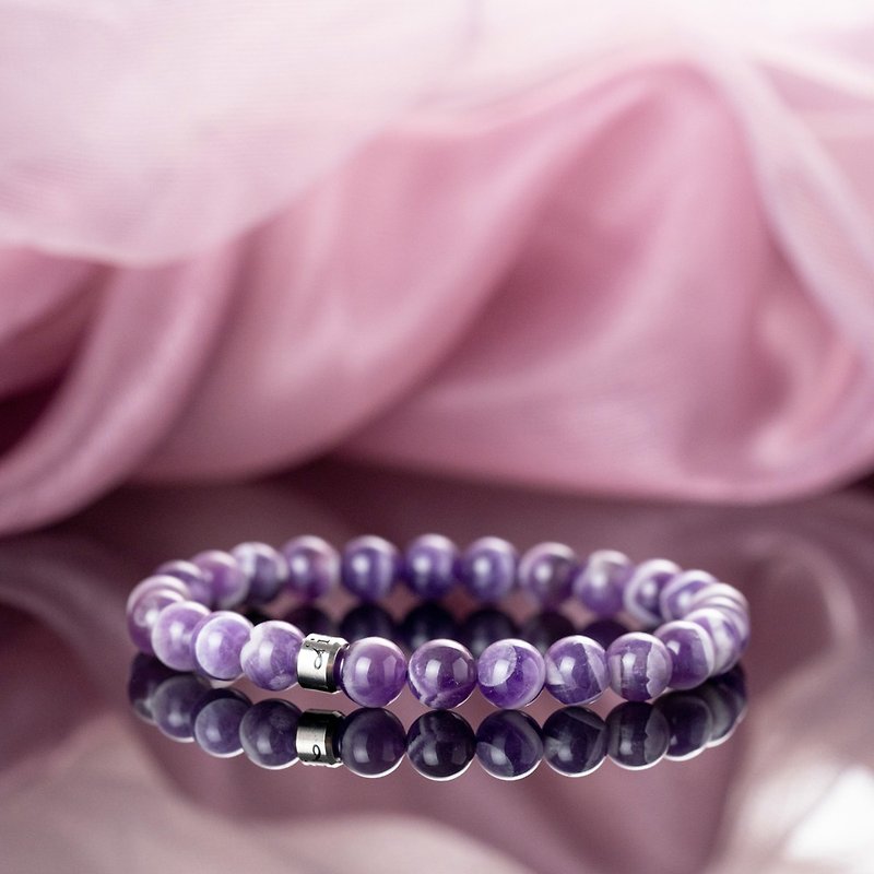 夢幻紫水晶 | 天然能量手串 | 7-8mm - 手鍊/手環 - 水晶 紫色