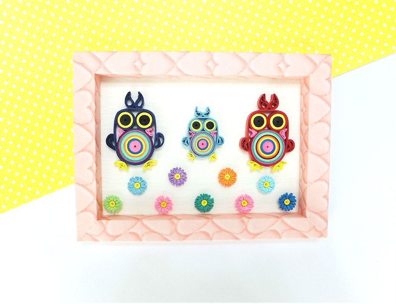 Hand made decorative cards-sweet life owl - ของวางตกแต่ง - กระดาษ หลากหลายสี
