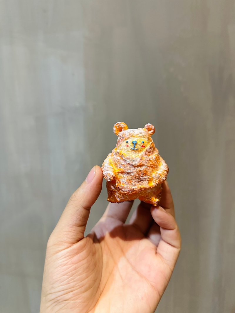 糖霜迷你可頌熊 - 公仔/玩偶 - 塑膠 橘色