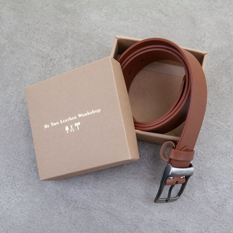 Handcraft leather Belt (34mm) belt leather belt waist belt dress belt - เข็มขัด - หนังแท้ หลากหลายสี