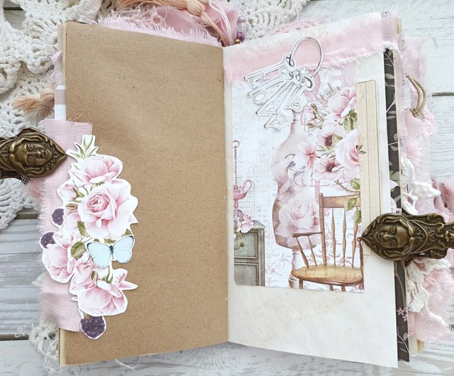 レースローズガーデンジャンクジャーナル手作りロマンチックな私