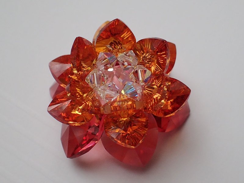 蓮花 擺件 SWAROVSKI ELEMENTS(施華洛世奇元素) - 擺飾/家飾品 - 玻璃 紅色