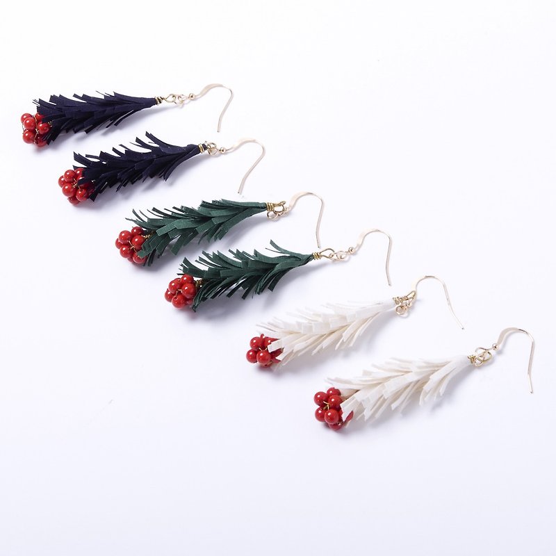 Earrings female original design small forest ear hook earrings - Earrings & Clip-ons - Cotton & Hemp 
