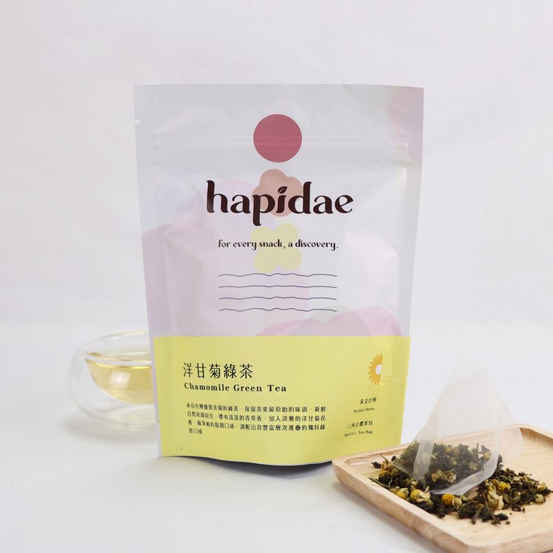 【hapidae】洋甘菊綠茶 經典特色茶系列 花草茶(茶包/3g/15入) - 茶葉/茶包/水果茶 - 其他材質 