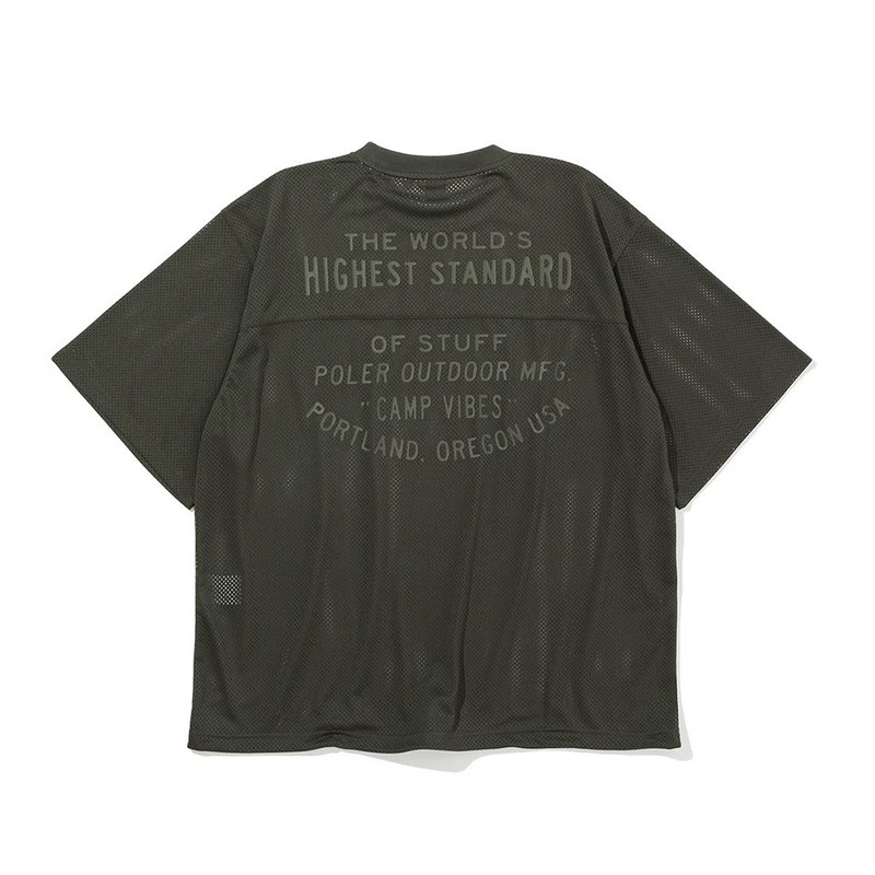 日本限定POLER MESH BAGGY S/S 寬鬆版短袖網眼上衣 / 綠 - 男 T 恤 - 聚酯纖維 綠色