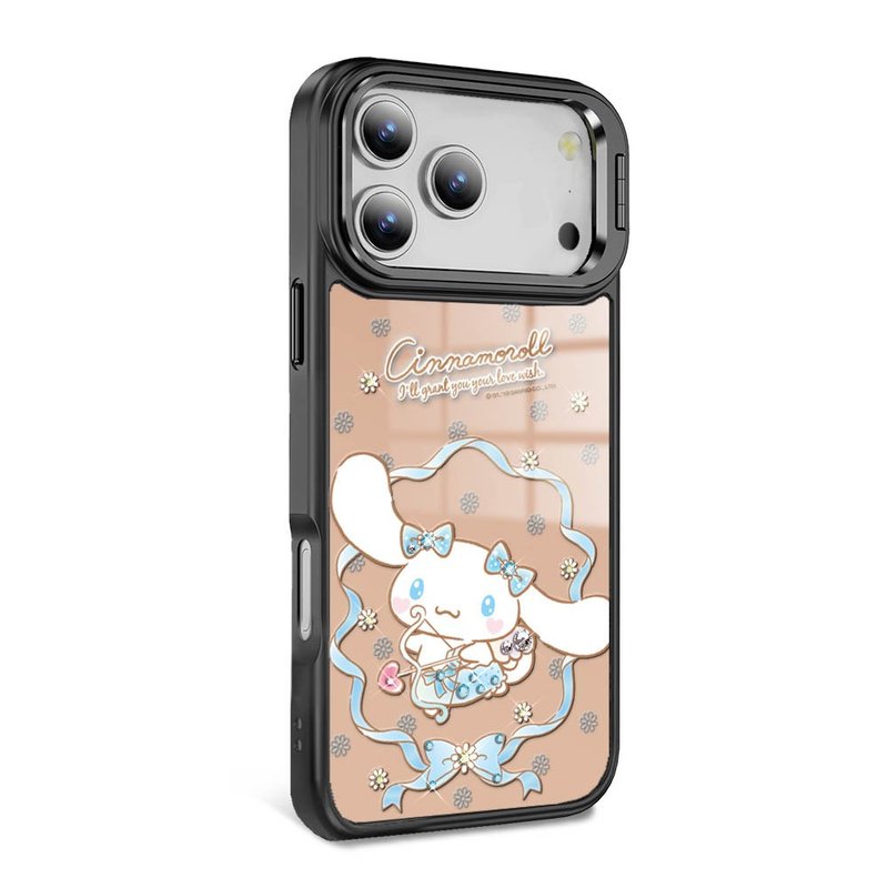 iPhone 全系列 軍規防摔合金框隱形立架鏡面鑽殼-大耳狗邱比特 - 手機殼/手機套 - 其他材質 多色