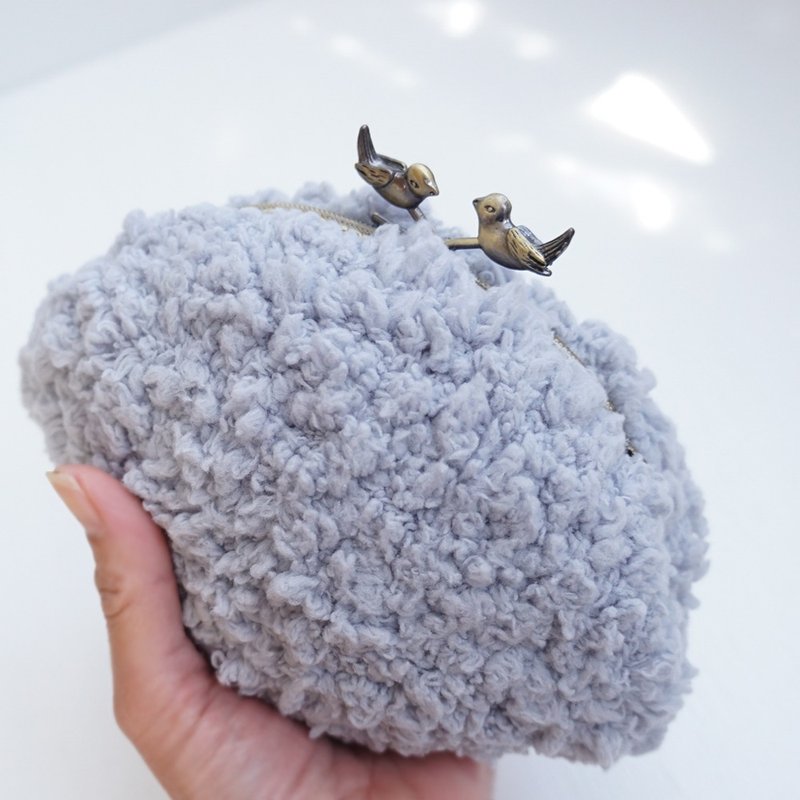 Ba-ba (m) Crochet pouch No.C1705 - 化妝包/收納袋 - 其他材質 灰色