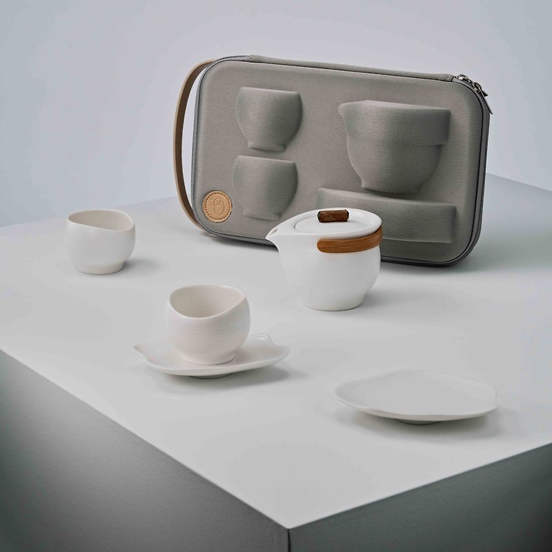 逸II│Leisure II - 旅行茶具(五件組) - 茶壺/茶杯/茶具 - 瓷 白色