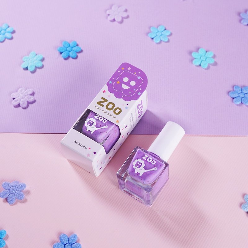22 rock purple flower lion ZOO children's nail polish non-toxic tearable water skin-friendly Children's Day gift - ยาทาเล็บ - สี สีม่วง