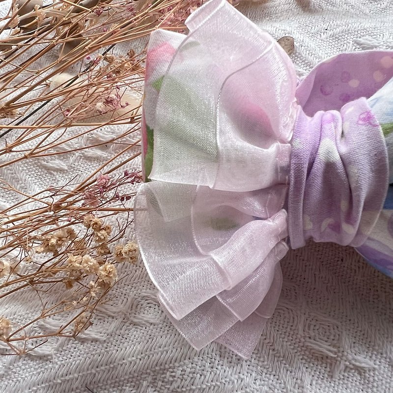 Hydrangea bloom/big cloud headband/parent-child headband/bow headband/baby headband - หมวกเด็ก - ผ้าฝ้าย/ผ้าลินิน สีม่วง