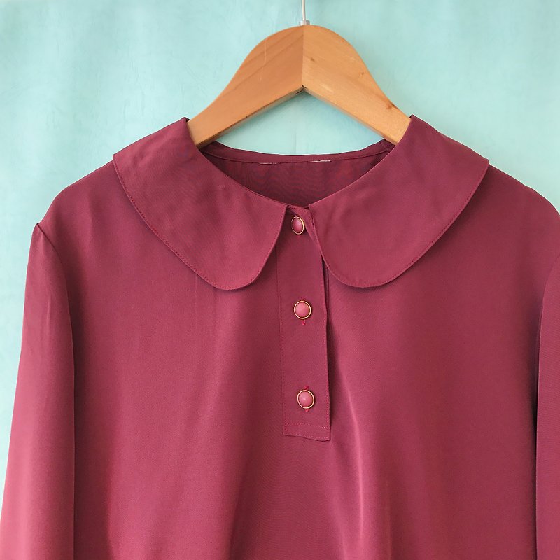 ... {Acorn Girls :: Vintage Tops} Cologne long-sleeved shirt - เสื้อผู้หญิง - เส้นใยสังเคราะห์ สีแดง