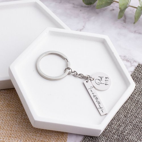 Custom Keychain Wedding Gift Handmade Keychain with Letter Mark Letter Key  Chain