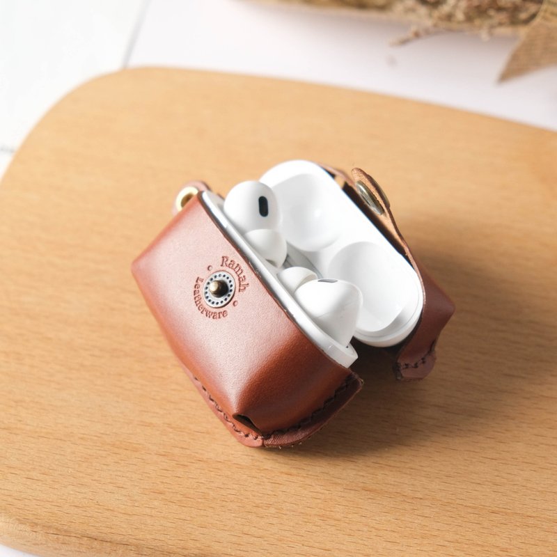 皮革耳機套 適用 AirPods Pro2/Pro 耳機手工皮革保護套 耳機收納 - airpods/耳機保護套 - 真皮 多色