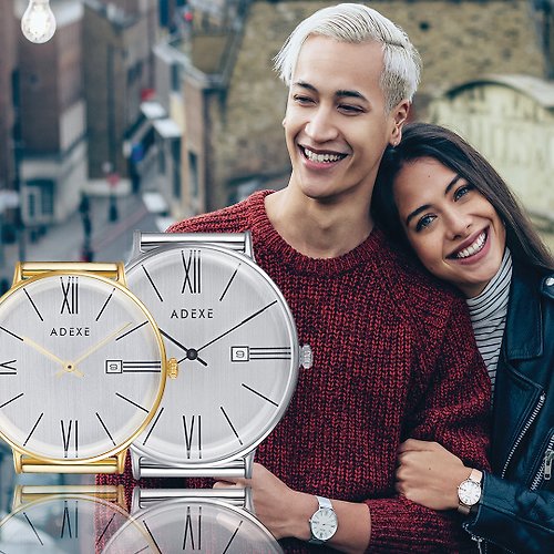 ADEXE | 推薦小眾手錶品牌 原創設計系列金銀色情侶對錶 | 不銹鋼網帶
