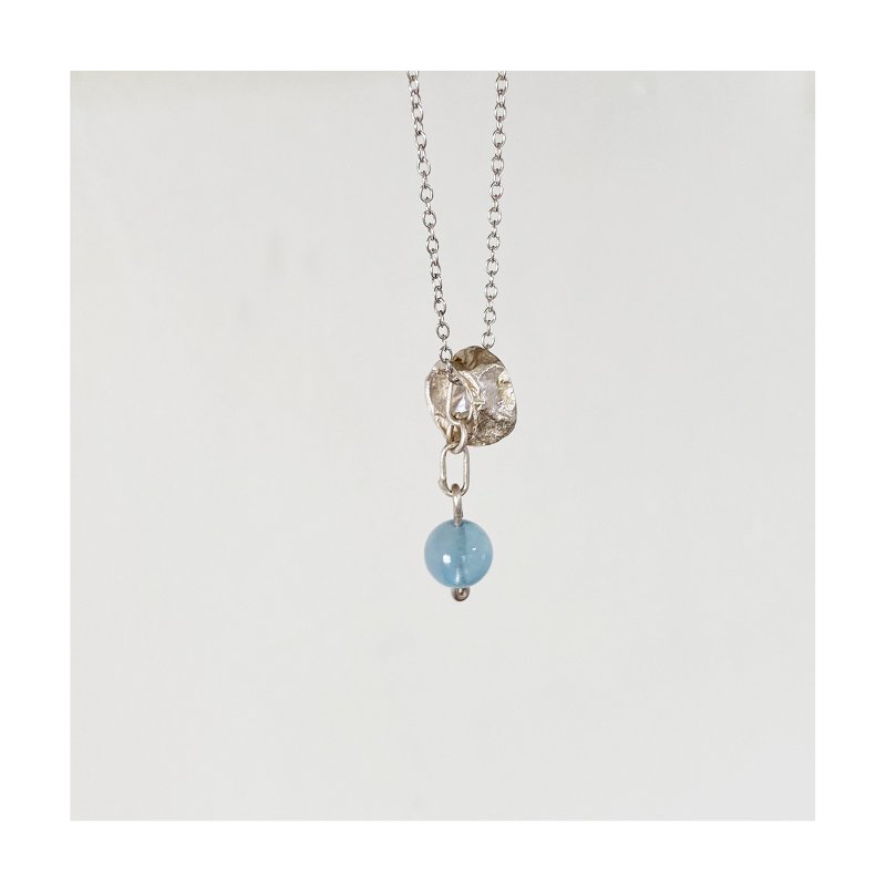925銀 藍色摩根石項鍊   Necklace - 項鍊 - 純銀 