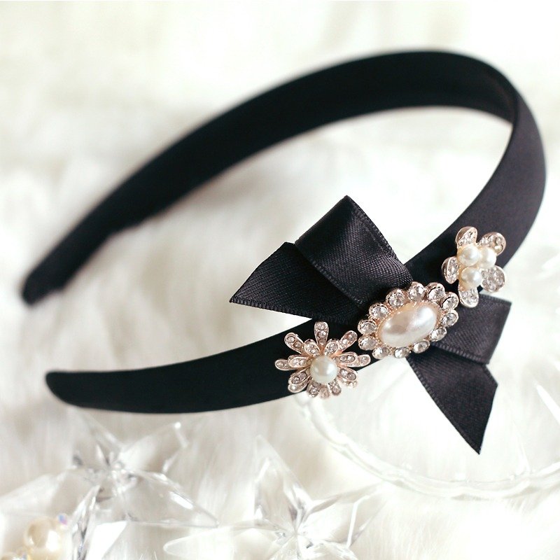 Glittery Charms Decoration Headband - Hair Accessories - Other Materials Black