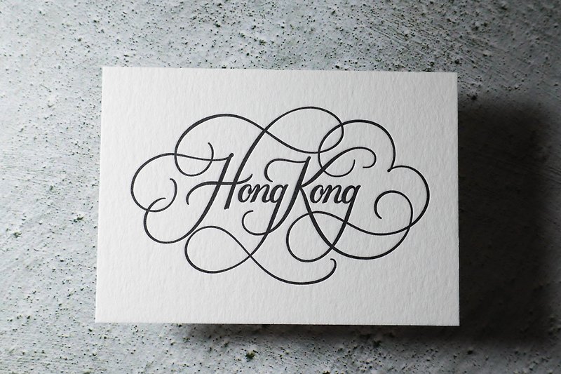 Hong Kong Lettering Postcard 名信片 - 心意卡/卡片 - 紙 白色