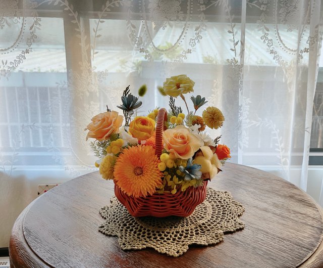 日没黄城城 バスケットの花 不滅の花 テーブル 鉢植えの花 新築祝いのオープニング 鉢植えの花 ショップ Lanemore 観葉植物 Pinkoi