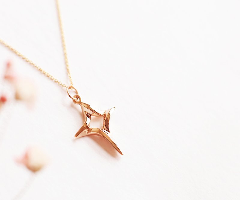 Alpine Rose Gold YS - with K gold chain - Necklaces - Other Metals Gold