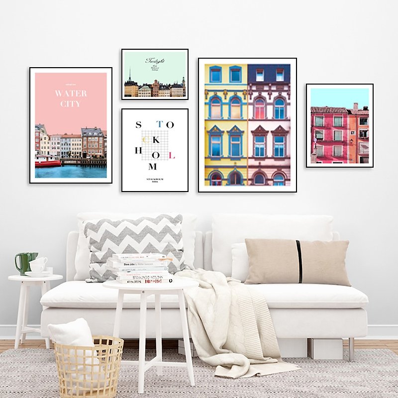 Stockholm-hanging paintings-photography series-color - Posters - Cotton & Hemp Multicolor