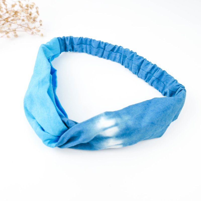 Tie-dye handmade Elastic hairband :Ocean: - Hair Accessories - Cotton & Hemp Blue
