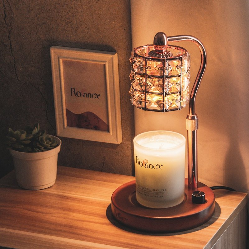 //Pre-order//[Rofancy] Classic Wooden Base Melted Wax Lamp-Crystal Square Diamond - Lighting - Wood 
