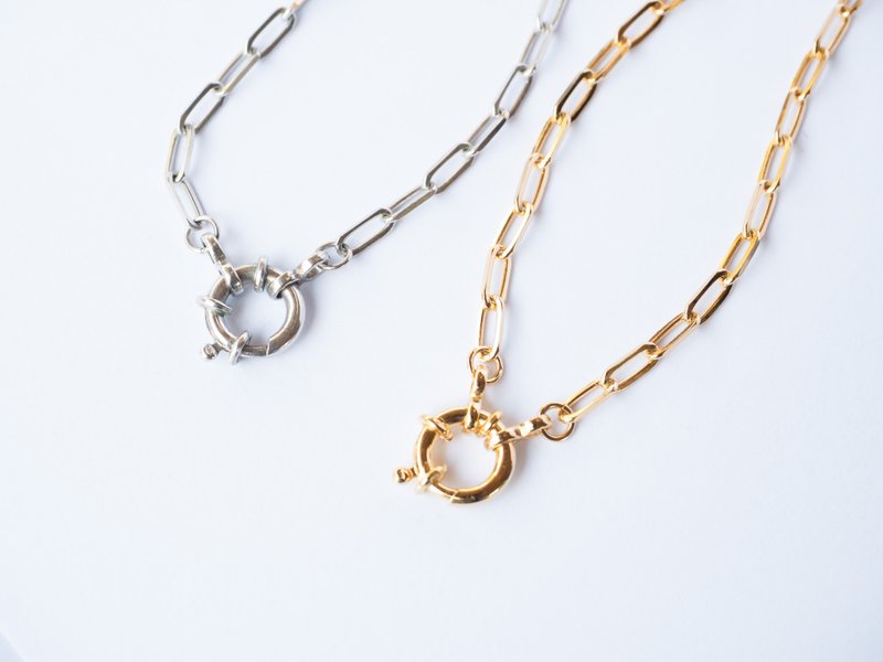 Paper Clip Chain Necklace - 項鍊 - 純銀 