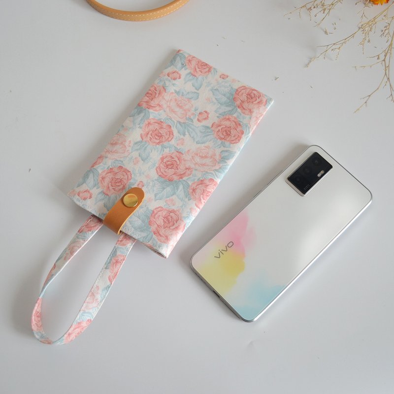 Mobile phone bag/ mobile phone bag/ small bag/ storage bag/ rose - กระเป๋าถือ - ผ้าฝ้าย/ผ้าลินิน 