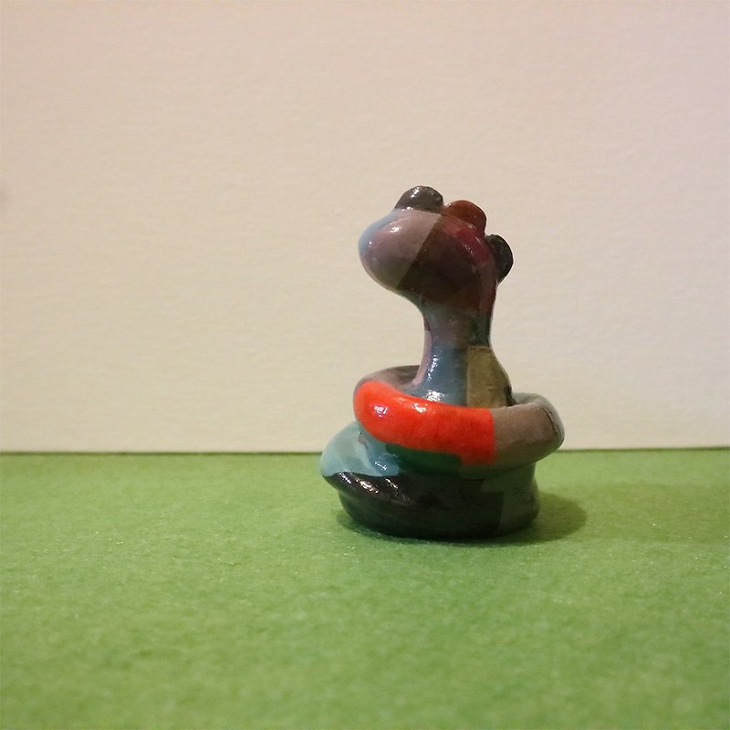 [Handmade Sculpture] Snake Dinosaur Sculpture Craft No. 7 - Items for Display - Clay 