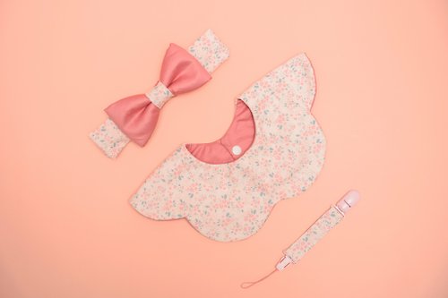 紜朵工坊｜精緻手作縫紉 粉紅櫻花 彌月禮盒組