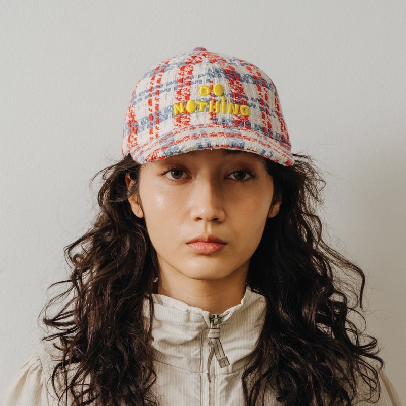 Do nothing Cap Scott White Red / Tweed Fabric - 帽子 - 棉．麻 多色