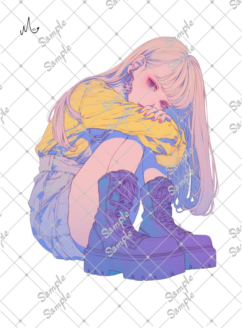オリジナル人物ステッカー - 貼紙 - 紙 