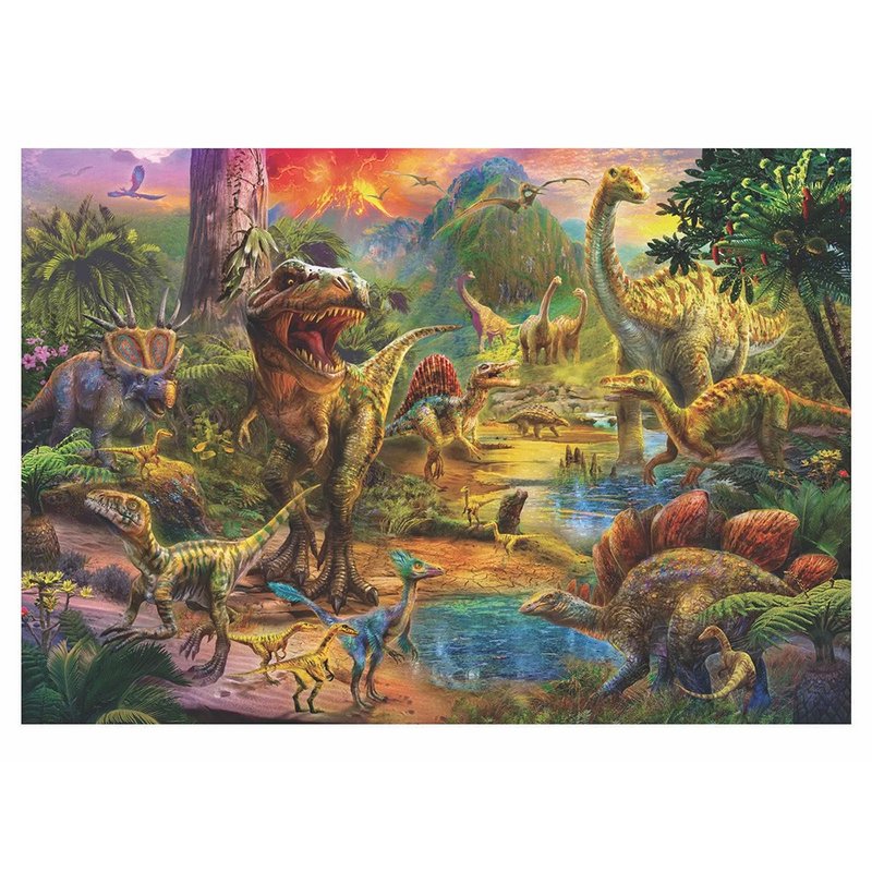 Landscape Of Dinosaurs/Puzzle - Puzzles - Paper 