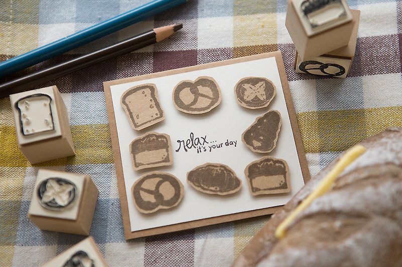 OURS DIY スタンプセット - パン屋さん by Hank - はんこ・スタンプ台 - 木製 多色