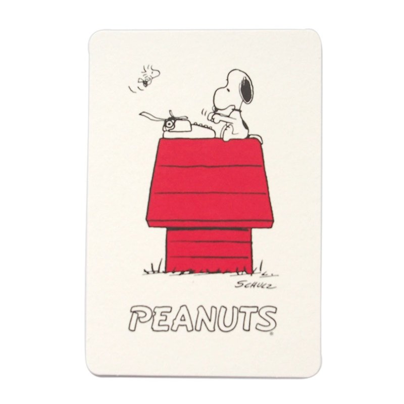 Snoopy日本明信片(加厚版) 紅屋上打字【Hallmark-Peanuts多用途 - 心意卡/卡片 - 紙 白色