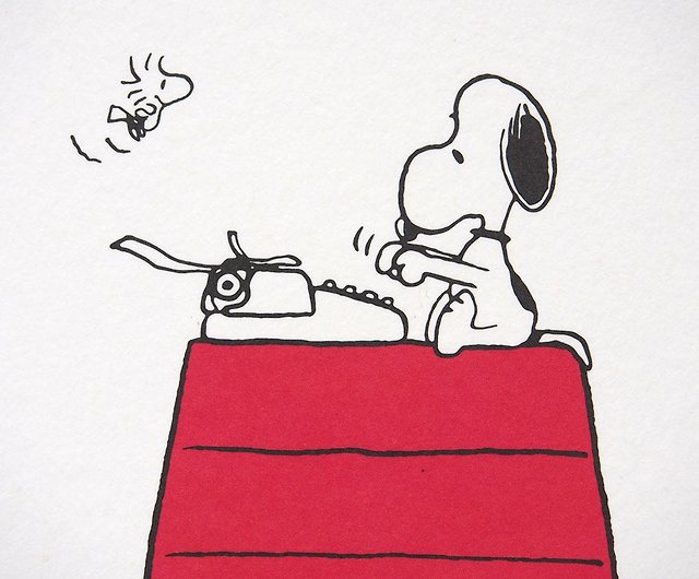 Snoopy日本明信片(加厚版) 紅屋上打字【Hallmark-Peanuts多用途- 設計