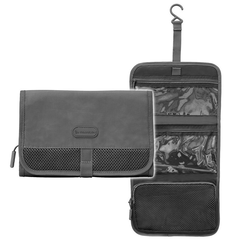 [TRAVELON] Pi Hanging Toiletry Bag (Elegant Black) | Toiletry Bag Travel Pouch - Toiletry Bags & Pouches - Polyester Black