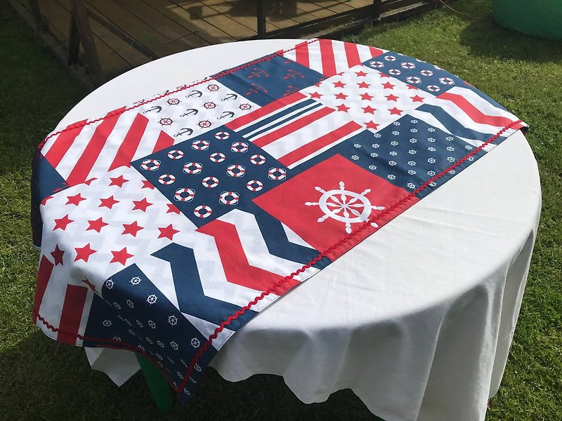 Navy Tablecloth Reversible/Nautical Table Runner/ Maritime/ Marine Corps Gifts