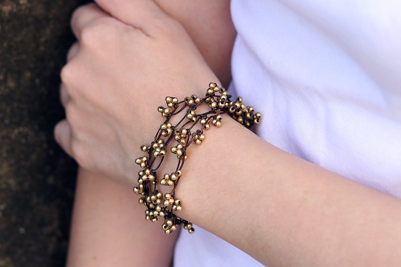 Nature Form Hippy Bracelets Knot Simple Brass - สร้อยข้อมือ - ผ้าฝ้าย/ผ้าลินิน สีทอง