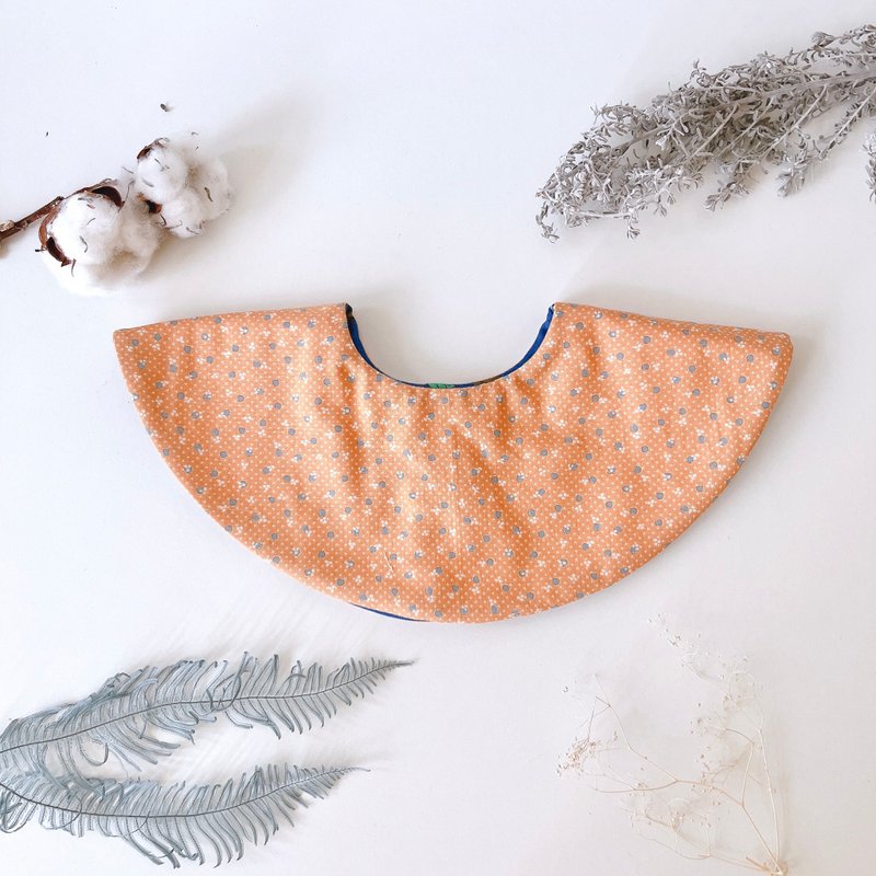 島森家 / 雙面360度貝果兜 / 夕陽 - 圍兜/口水巾 - 棉．麻 橘色