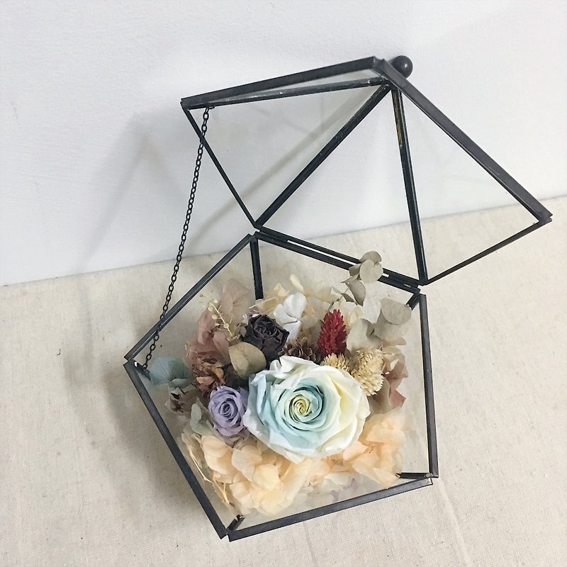 Large size flower house | eternal flower dry flower glass cover mother's day - Dried Flowers & Bouquets - Plants & Flowers White