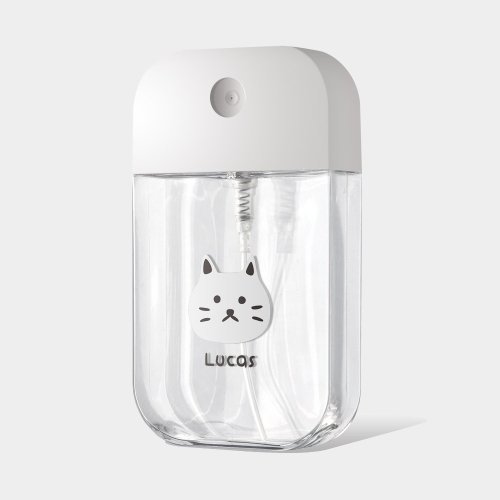 PIXO.STYLE 客製化文字 白貓頭 酒精瓶 收納瓶 PU153