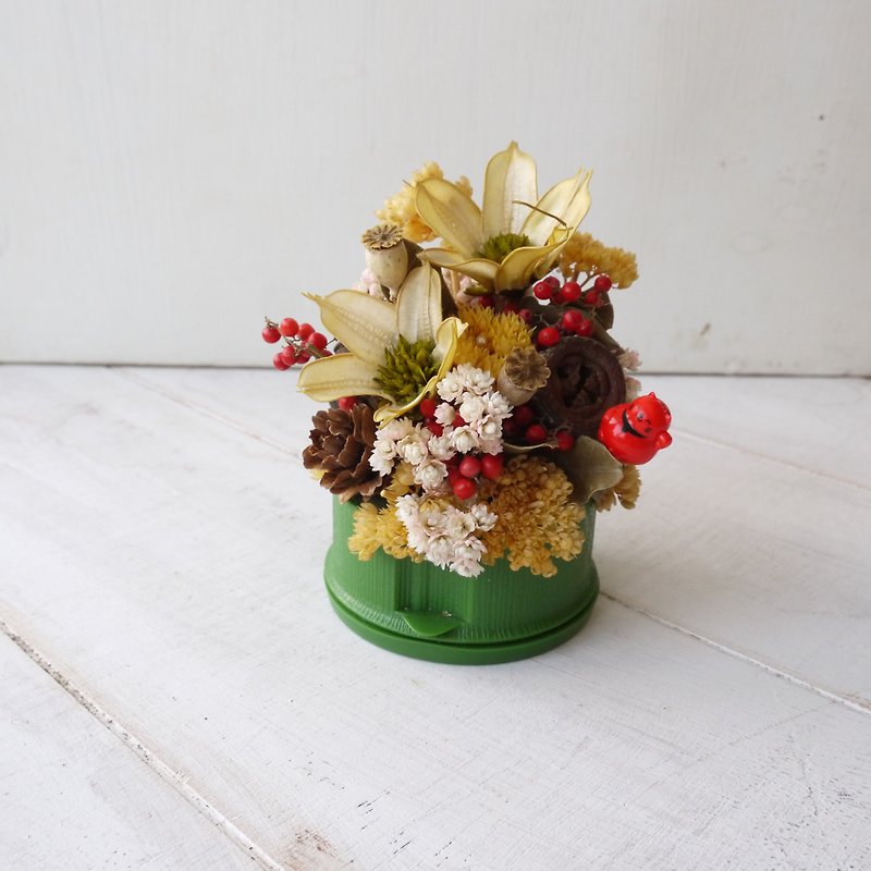 [Lucky hiding cat] dry flower plastic flower table flower / potted flower ornaments - Plants - Plants & Flowers Green