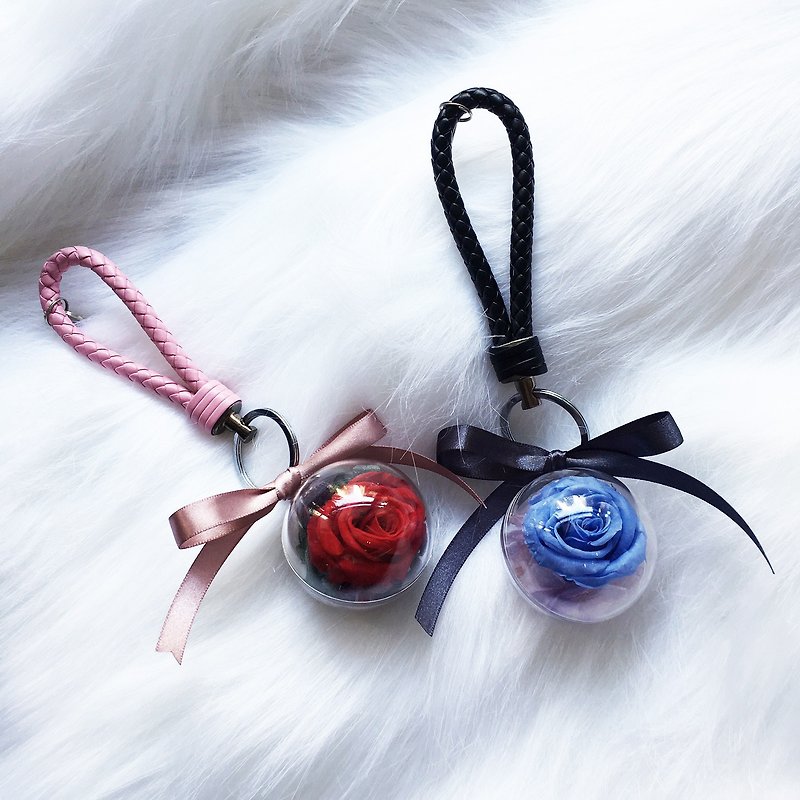 "Wannabe" 5cm eternal flower ball custom made letter tag key ring ~ Wen Qing sense bubble ball rose hydrangea table set key ring gift room layout floral wedding wedding arrangement rabbit grass flowers gift wedding small objects Valentine's D - Plants - Plants & Flowers Multicolor