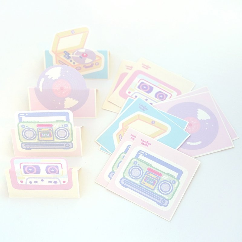 Y2k music Memo sticker pack (12 sheets) - 貼紙 - 紙 