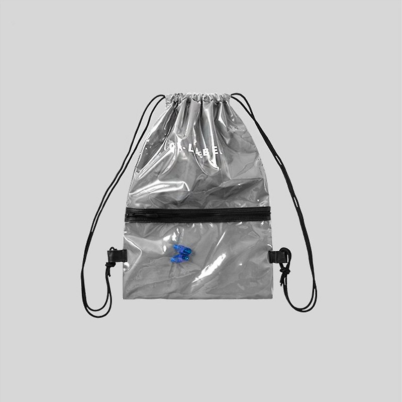 TPU high gloss silver beam backpack - กระเป๋าเป้สะพายหลัง - วัสดุอื่นๆ สีเงิน